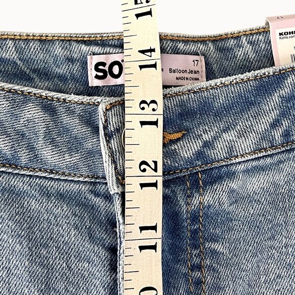 SO Goods For Life High Rise Balloon Jeans Size 17 Light Blue Denim NWT - Picture 13 of 14